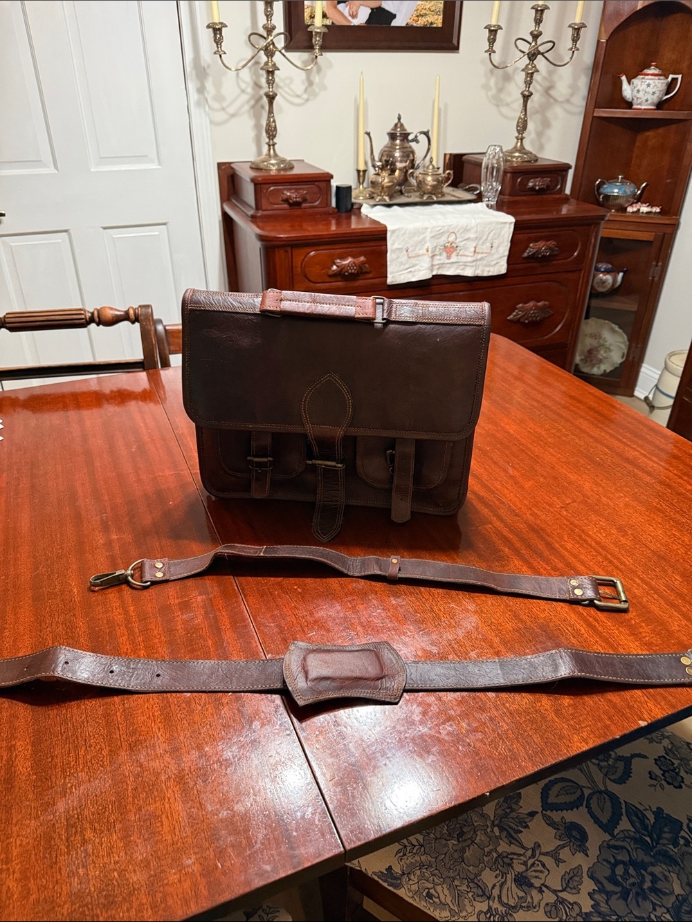 Vintage Leather Messenger Bag